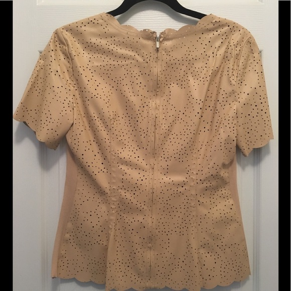 BCBGMaxAria leather top in beige - Picture 4 of 5